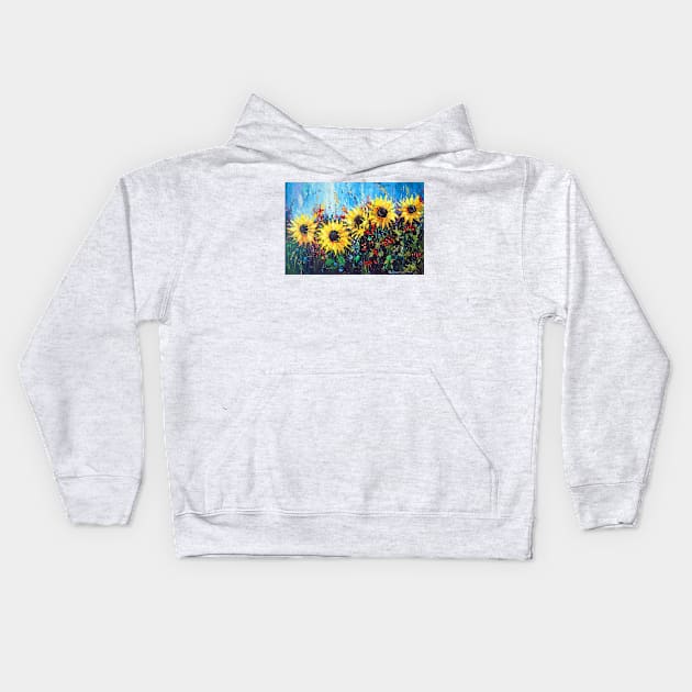 With Ukraine in the heart Kids Hoodie by OLHADARCHUKART